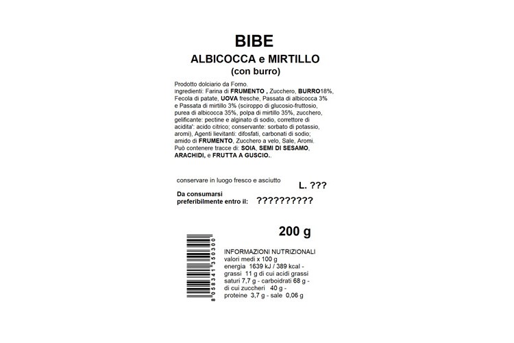 Bibe Albicocca e Mirtillo