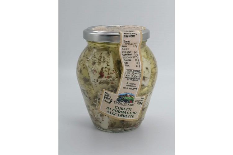 Cubetti di formaggio alle erbette