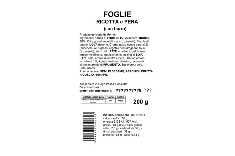 Foglie Ricotta e pera