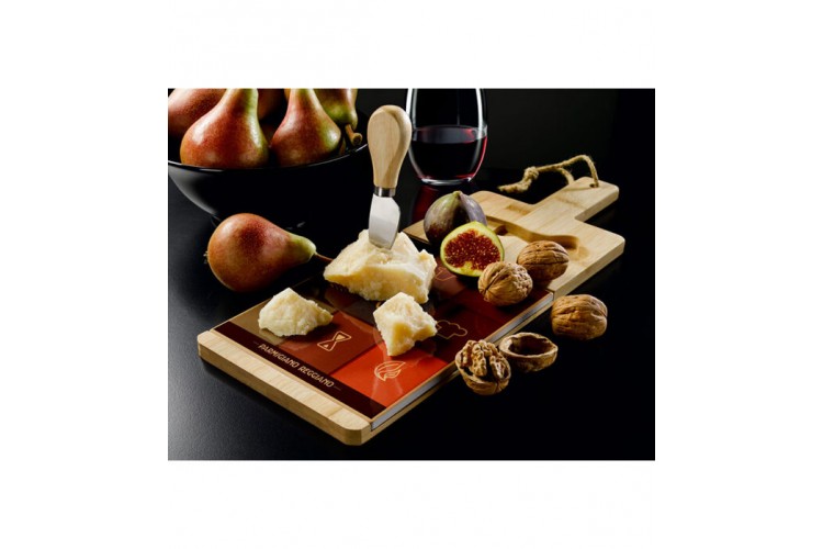 Tagliere in bamboo e ceramica con coltellino